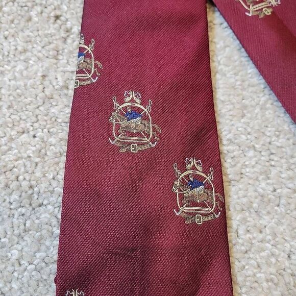 Polo Ralph Lauren Men's Classic 100% Silk Tie Red Maroon - Picture 2 of 4